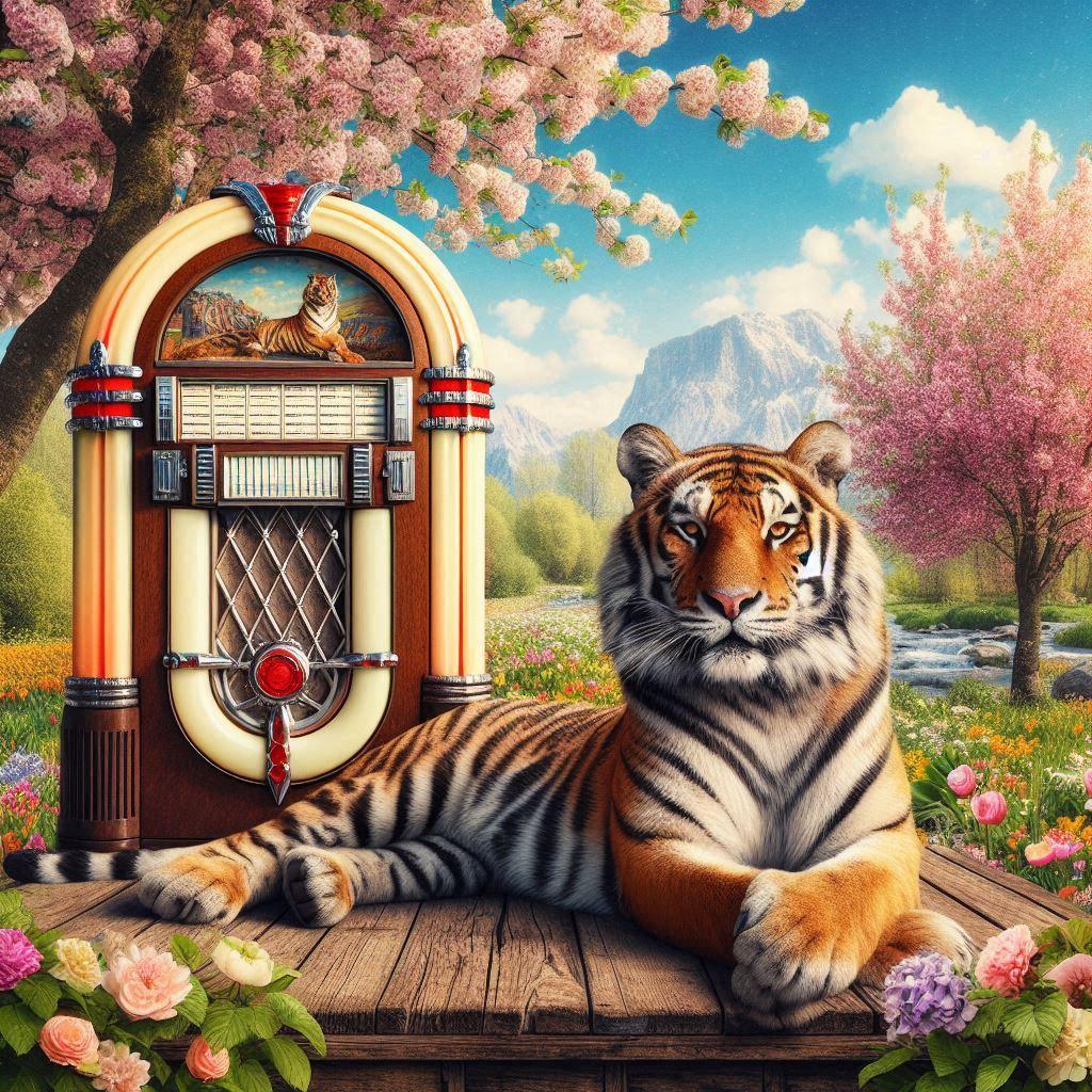 Un tigre et un jukebox au printemps